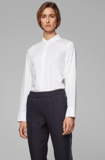 Bluza BOSS Regular Fit Tailored Białe Damskie (Pl89529)
